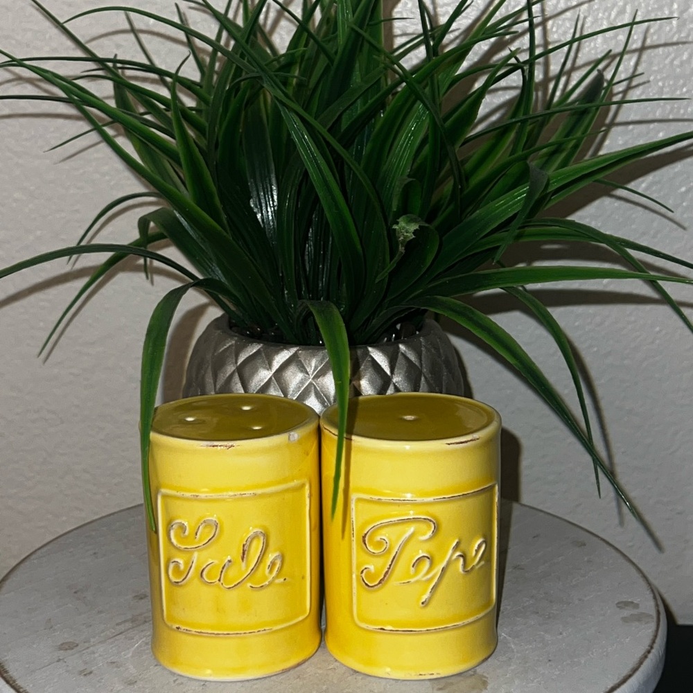 Vintage Yellow Made in‎ Italy Ceramic Salt and Pepper Shaker Set